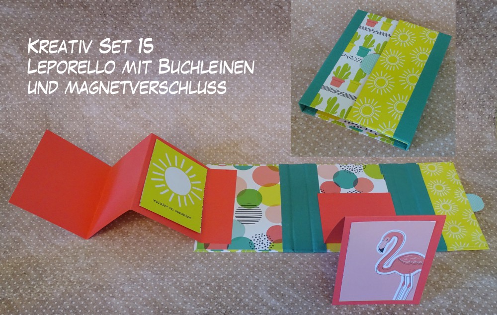 Kreativ Set 15 - Leporello mit Leinen und Magnet